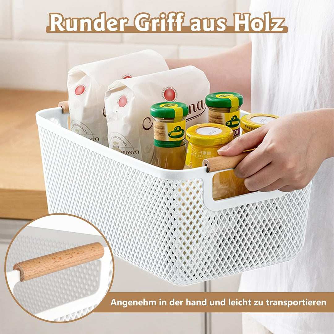 6 Stück Aufbewahrungsbox Weiss (3x Gross 35x22,5x16,2cm + 3x Mittel 30x20,4x14,2cm) - Boxen Aufbewah