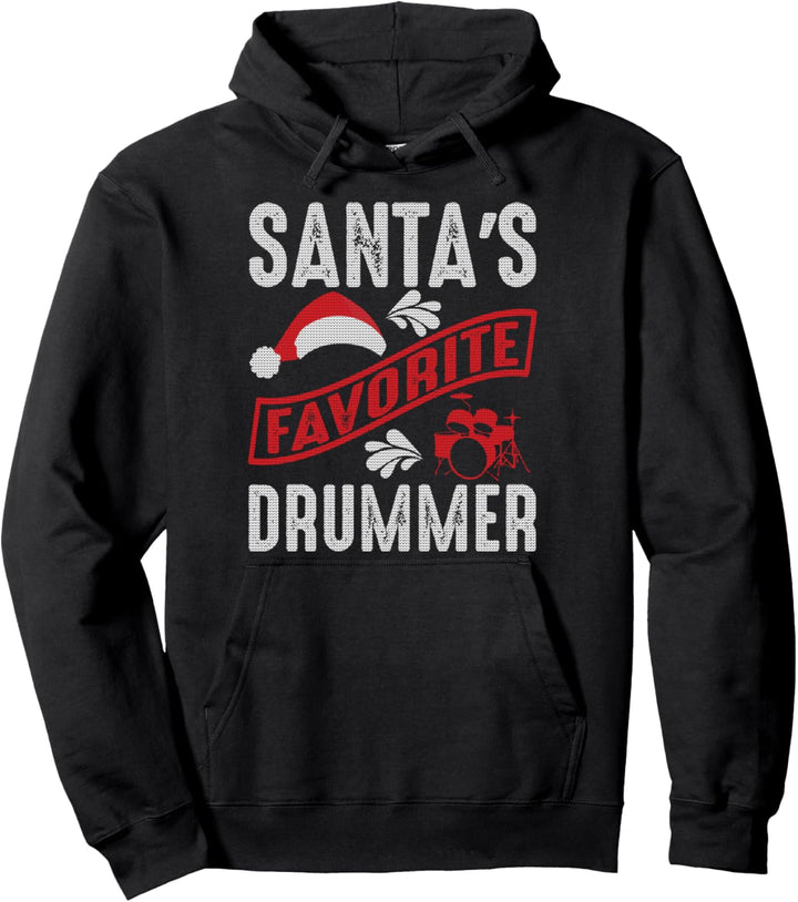 Santa's Favorite Drummer Nikolaus liebster Schlagzeuger Pullover Hoodie