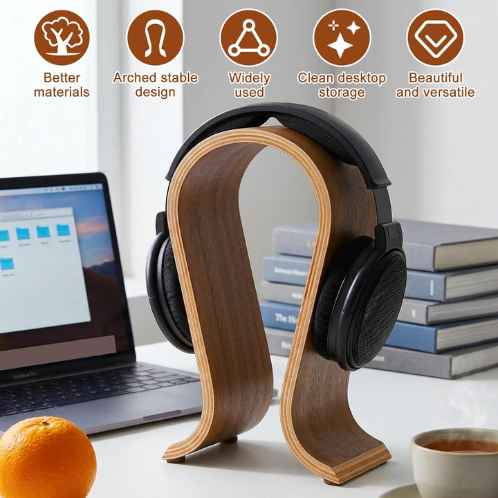Kopfhörerständer aus Holz, Headset-Ständer für Schreibtisch, Walnussholz, Gaming-Kopfhörerhalter, Bo