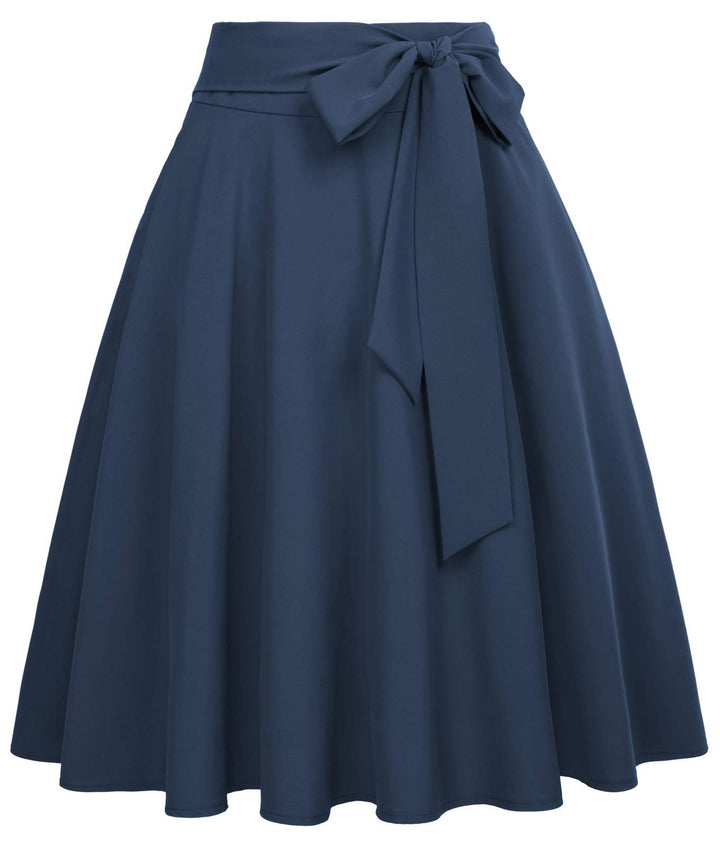 Belle Poque - Damenrock mit hoher Taille und Taschen, ausgestellt, A-Linie, Midi-Rock Bp561-12 S, Bp