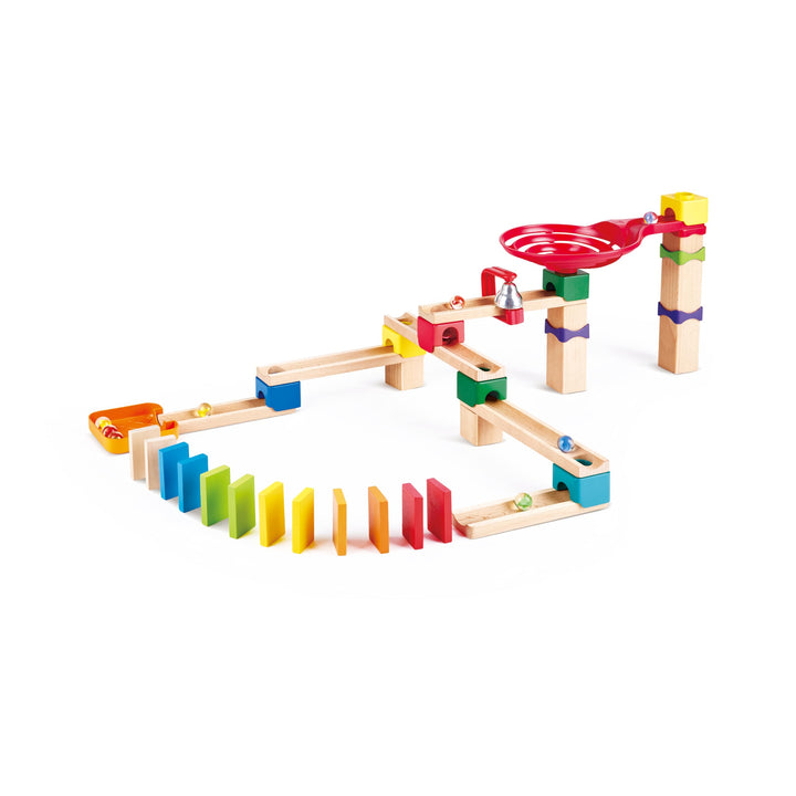 Hape Erlebnis Murmelbahn mit Domino, Kugelbahn aus Holz, Konstruktionsspielzeug, ab 3 Jahren