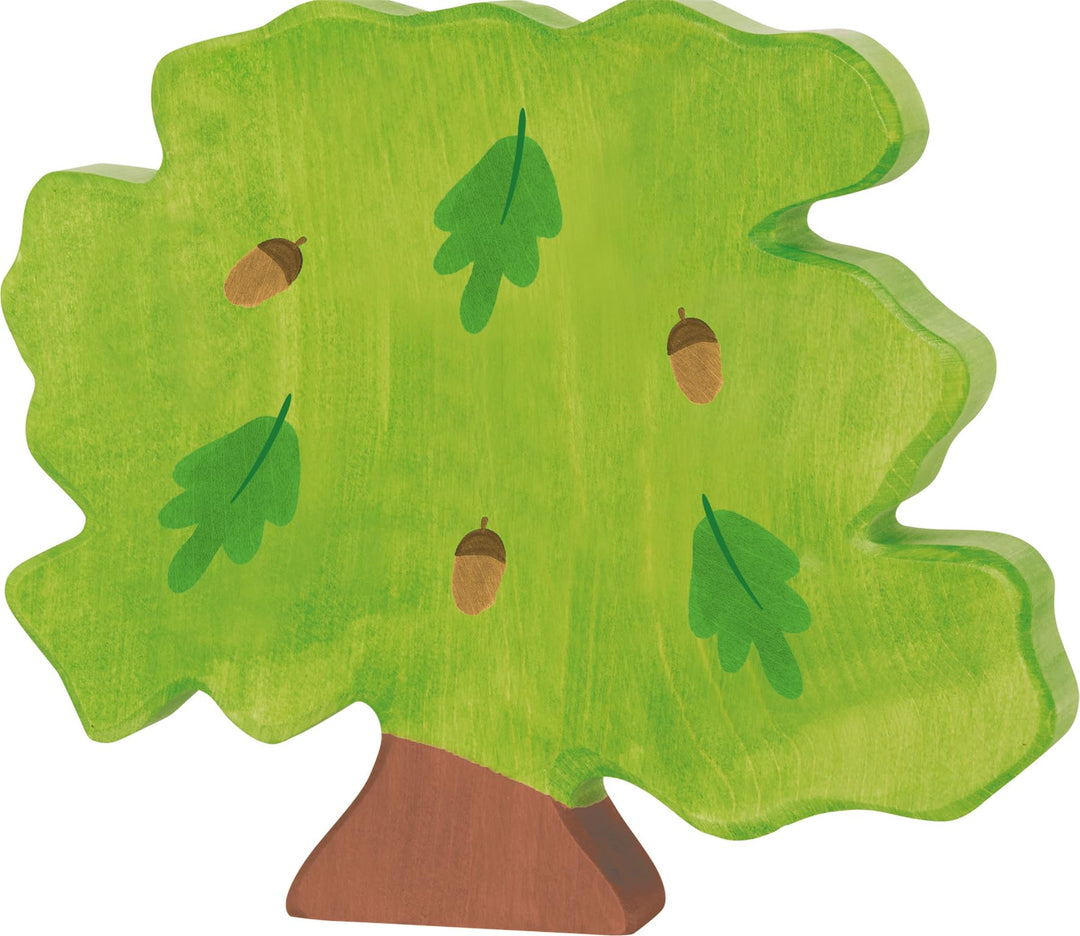 goki HOLZTIGER 80610 Eiche – handbemalte Spielfigur aus Holz für Kinder, ca. 19 x 2,8 x 16 cm, Made