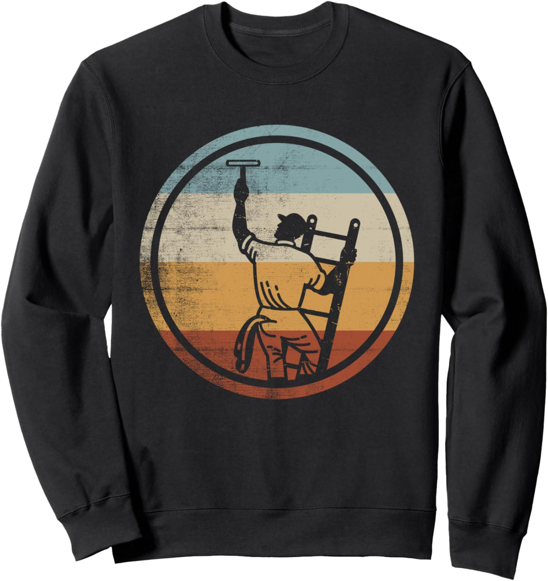 Retro Vintage Fensterreinigung Design Fensterputzer Sweatshirt
