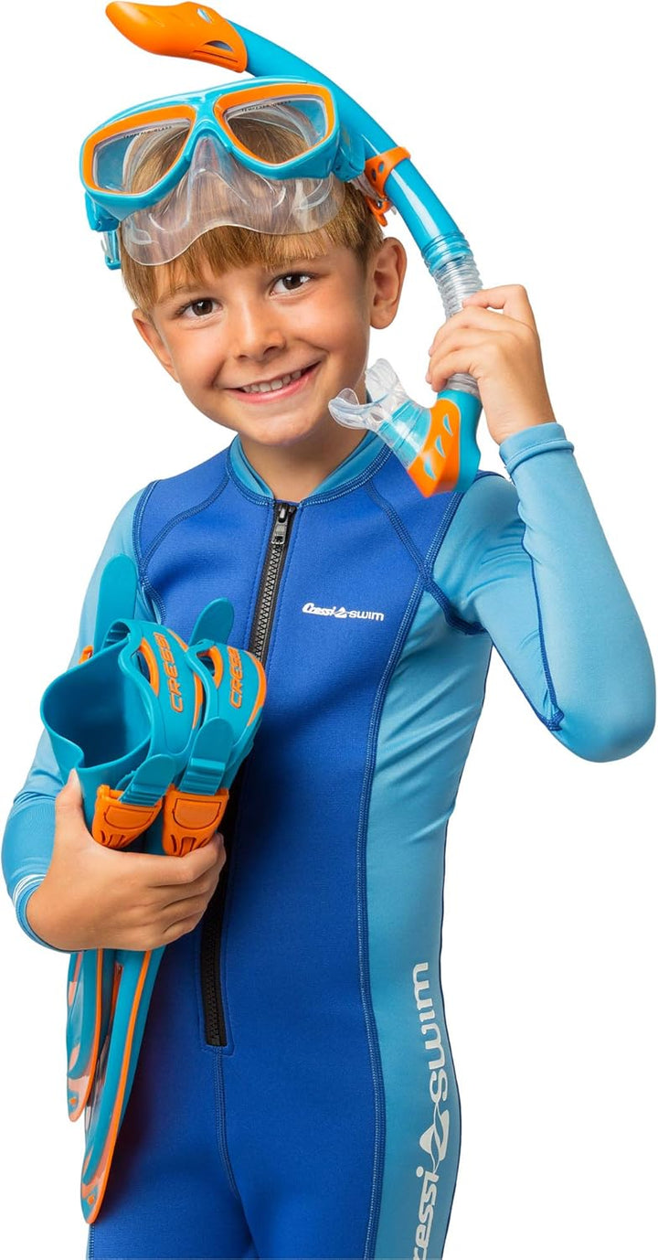 Cressi Rocks Kids Set, Blau/Orange, L/XL