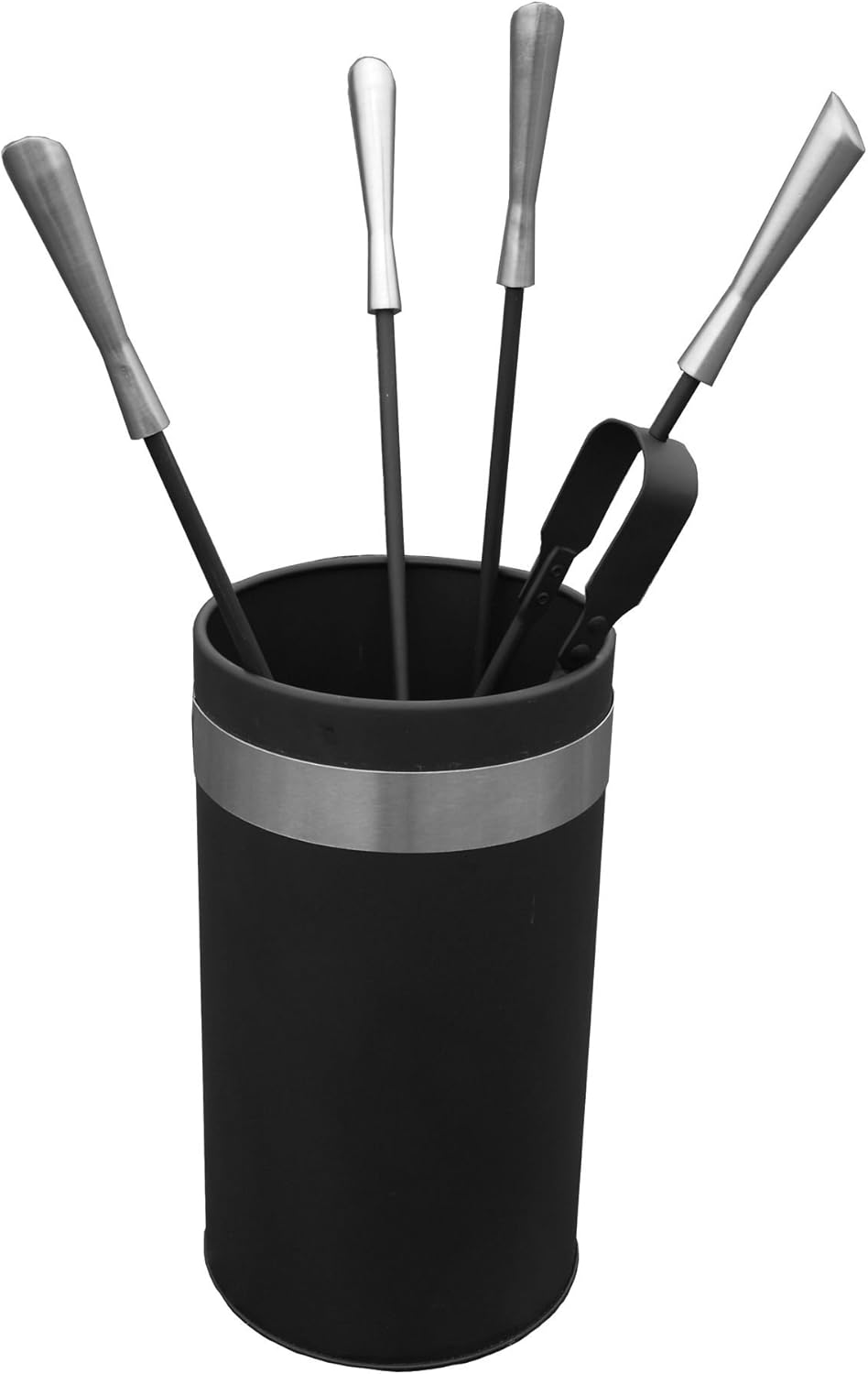 Kaminbesteck / Kamingarnitur Süd-Metall Edelstahl schwarz 4-tlg. 66cm
