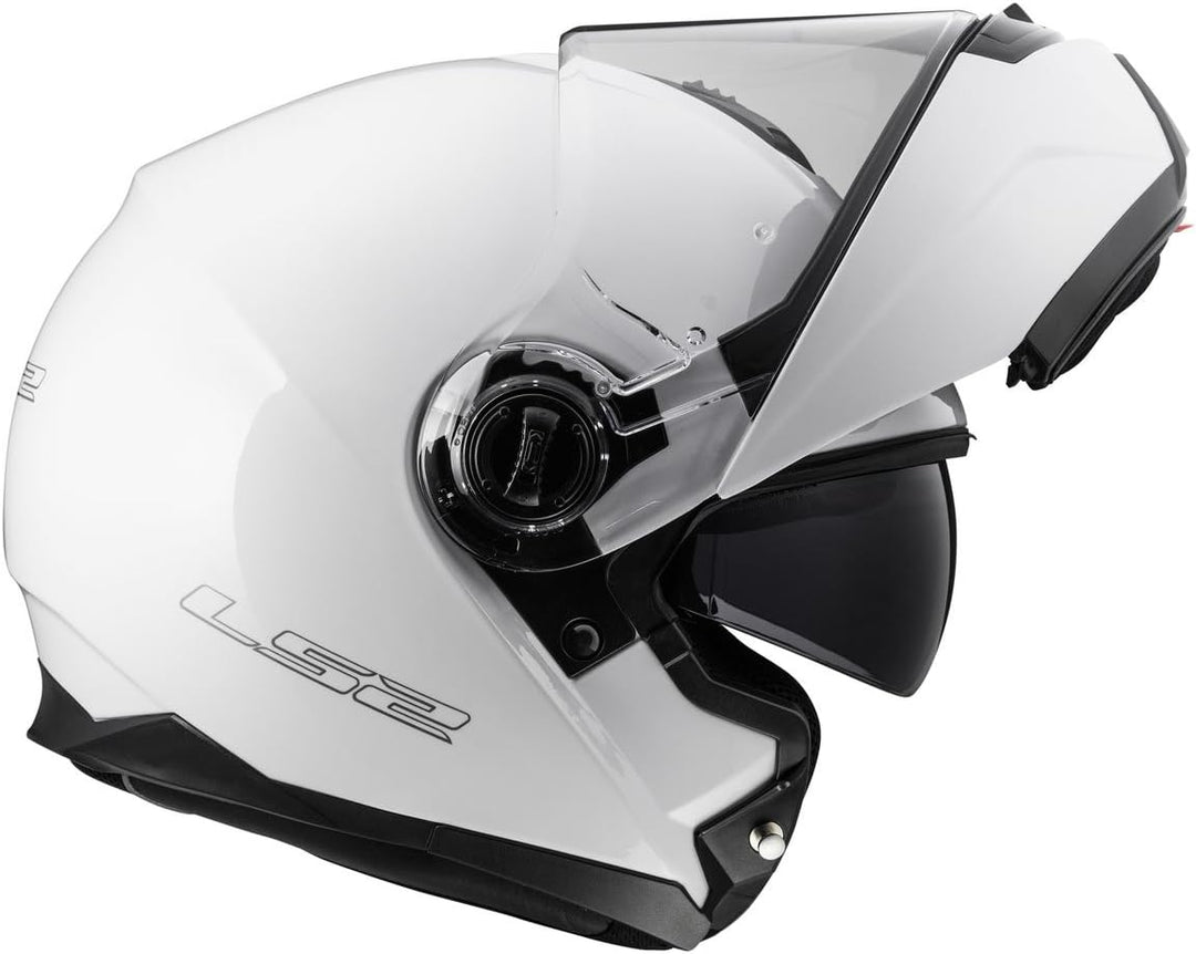 Klapphelm mit Klappdeckel für Moto LS2 Strobe weiss M weiss, M Weiss