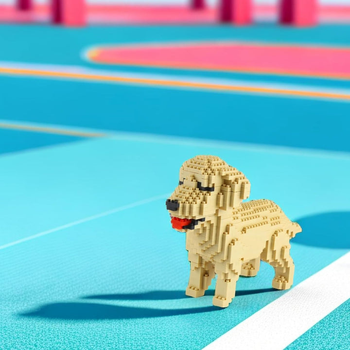 Larcele Mikro Hund Bausteine Spielzeug Bricks Haustier Bauen Bauklötze,950 Stücke KLJM-02 (Golden Re
