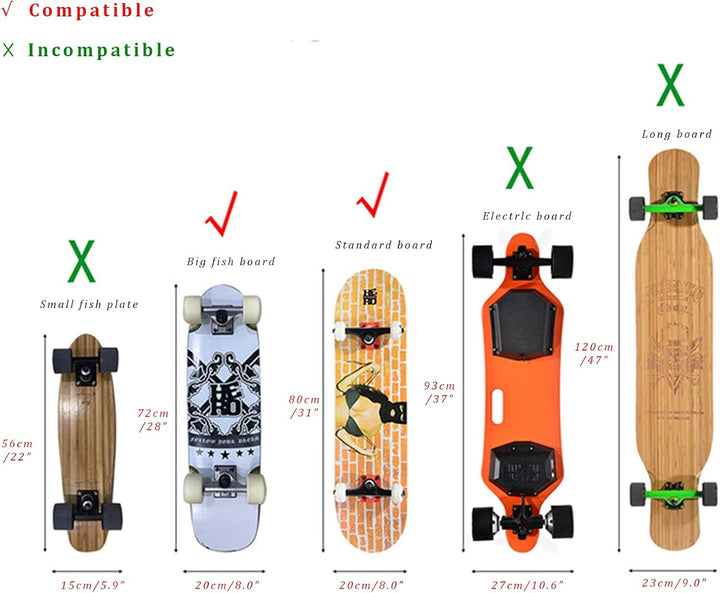 xxiaojun Skateboard Backpack,Double-Warped Electric Land Surfboard,Foldable Waterproof Travel Skateb
