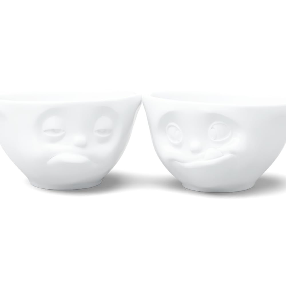 FIFTYEIGHT PRODUCTS / Tassen / Kleine Schälchen Set Nr. 3 „Lecker & Verpennt“ (Porzellan, 200 ml, we