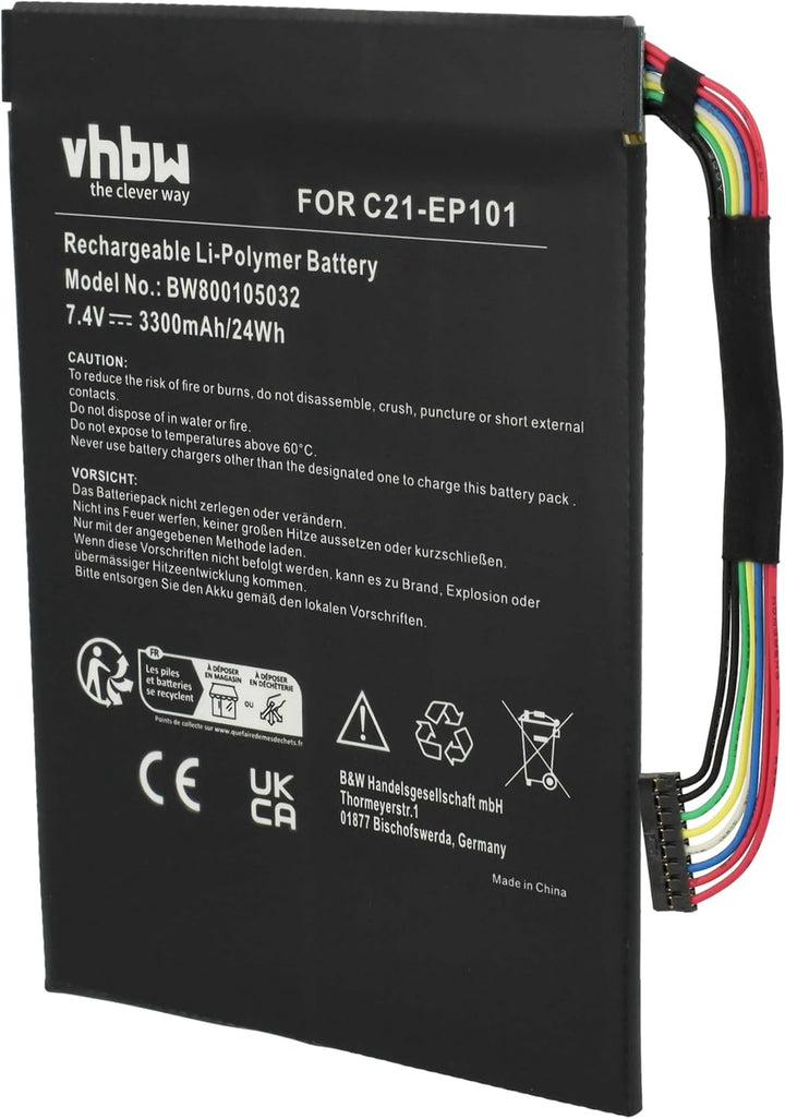 vhbw Akku kompatibel mit Asus Eee Pad Transformer TF101-1B221A, TF101A1, TF101-A1, TF101B1 Notebook
