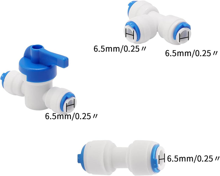 10 M Wasserversorgung Rohr Schlauchanschlussset, 1/4" PE-Schlauch für RO-Wasserfiltersystem-Kühlschr