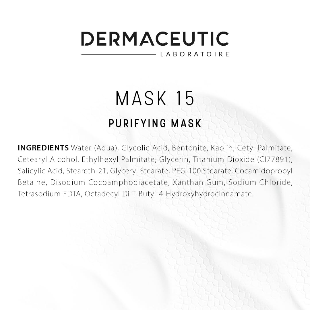 Dermaceutic Mask 15 - Talgregulierende Gesichtsmaske - Glykolsäure, Salicylsäure und Bentonit-Tonerd