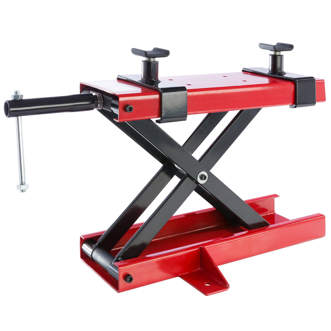 Arebos Motorradheber | Motorrad Hebebühne | 500kg | Rot | Spindelantrieb | 95 bis 375 mm Höhenverste
