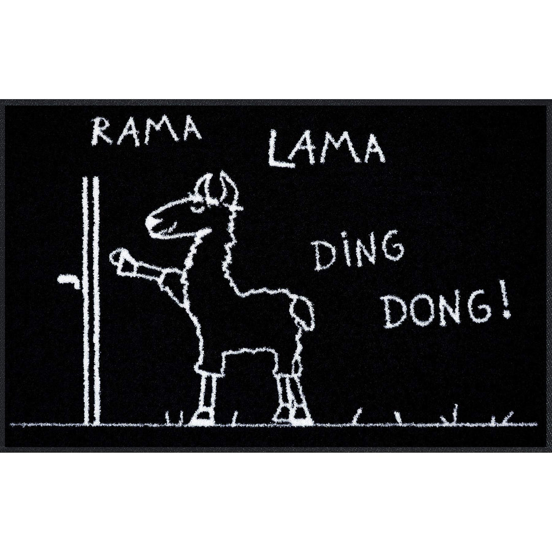 Salonloewe Fussmatte mit Spruch Rama Lama Ding Dong 050x075 Türmatte Fussmatte lustig Schmutzfangmat