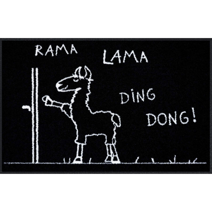 Salonloewe Fussmatte mit Spruch Rama Lama Ding Dong 050x075 Türmatte Fussmatte lustig Schmutzfangmat