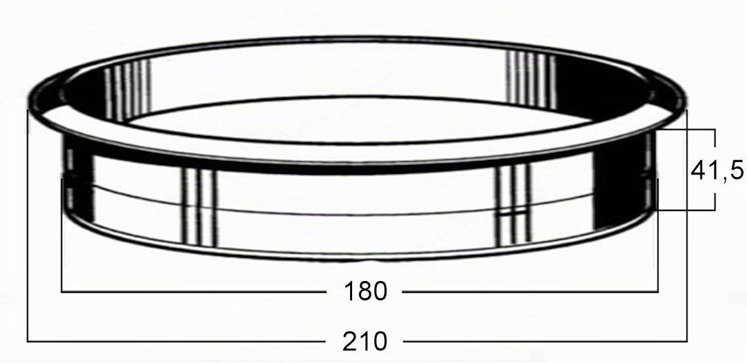 SOTECH Waschtisch Durchwurfring Edelstahl fein gebürstet Ø 210 mm Höhe 41,5 mm zum Einbau in Waschti