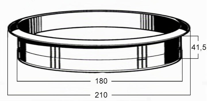 SOTECH Waschtisch Durchwurfring Edelstahl fein gebürstet Ø 210 mm Höhe 41,5 mm zum Einbau in Waschti