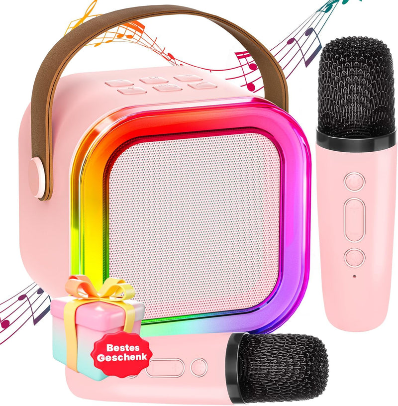 Karaoke Maschine Kinder mit 2 Karaoke Mikrofon Kinder: [Neueste] Mini Karaoke Maschine - Karaoke Anl