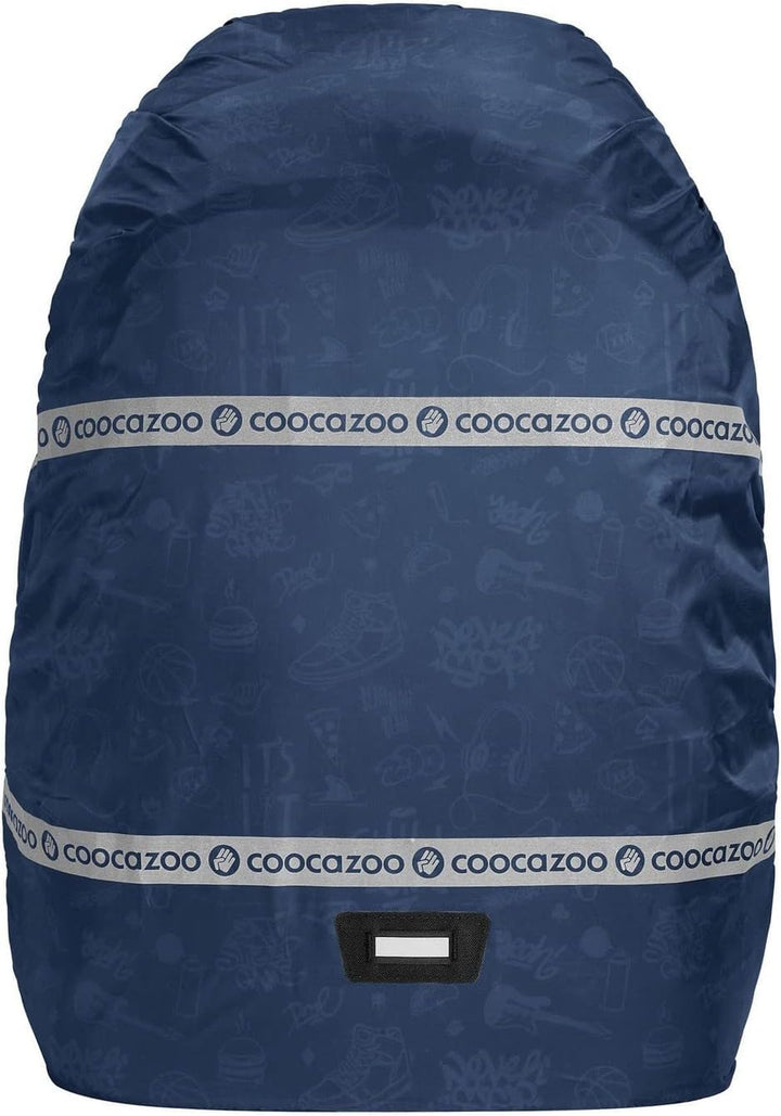 coocazoo Regenhülle, Blue, blau, reflektierend und wasserdicht, getapte Nähte, geeignet für Rucksäck