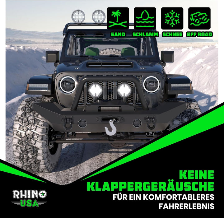 Rhino USA D-Ring Schäkel (2 Stück) 18.983kg Bruchfestigkeit – Schwerlast 1,9 cm Augbolzen Schäkeln m