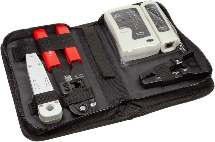 LogiLink WZ0012 5in1 Netzwerk Werkzeug Set für RJ11, RJ12, RJ45 inkl. Tasche
