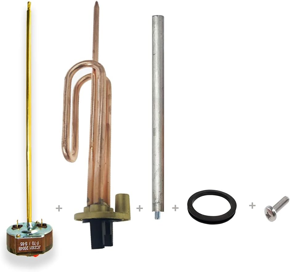 Kit Heizelementflansch gebogen + Magnesiumanode + Gummidichtung + Befestigungsschraube, 1500 W, inkl