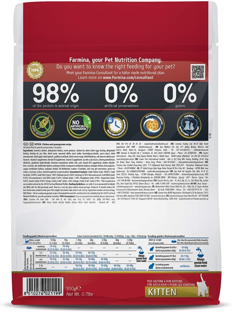 Farmina N&D Prime Kitten Pellets Katzenfutter(Trockenfutter, mit hochwertigen Vitaminen und natürlic