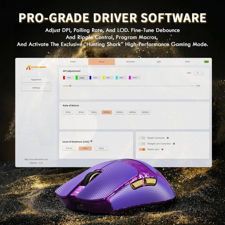ATTACK SHARK X11 Ultra Kabellose Gaming-Maus mit C06 Ultra LED-Kabel, Carbonfaser-Verbundgehäuse, 54