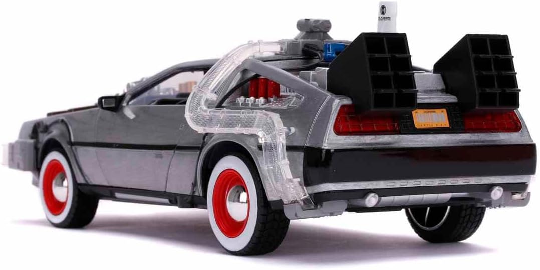 Jada Toys Zurück in die Zukunft 3, DeLorean DMC-12 Modellauto, 1:24, Time Machine, mit Licht- und Ra