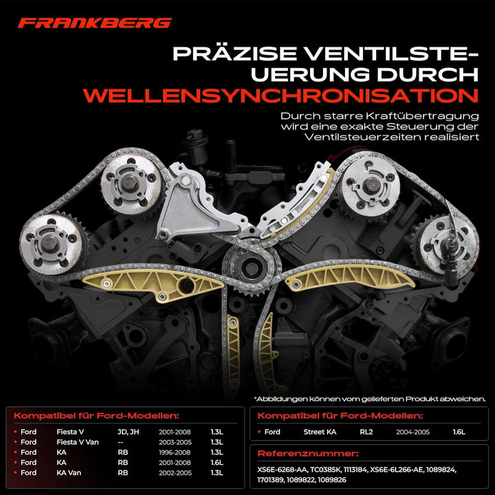 Steuerkettensatz für Fiesta V JD JH Fiesta V Van KA RB KA Van RB Street KA RL2 1.3L 1.6L 1996-2008 T