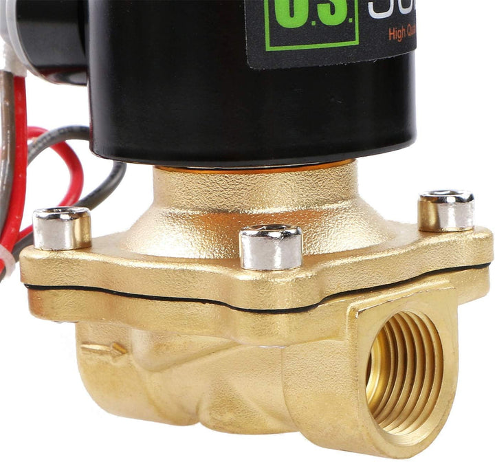 U.S. Solid 1/2" G 24V AC Messing Magnetventil Direktgesteuert für Wasser Luft Gas Öl NC Brass Soleno