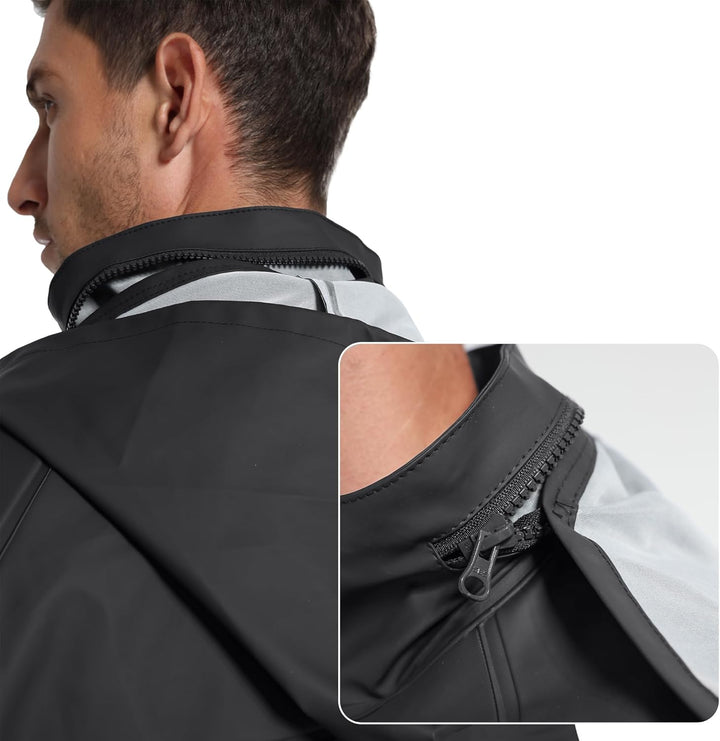 Regenanzug Herren Warnschutz Wasserdicht - PU Regenjacke & Latzhose, Regenbekleidung mit 360° Reflek