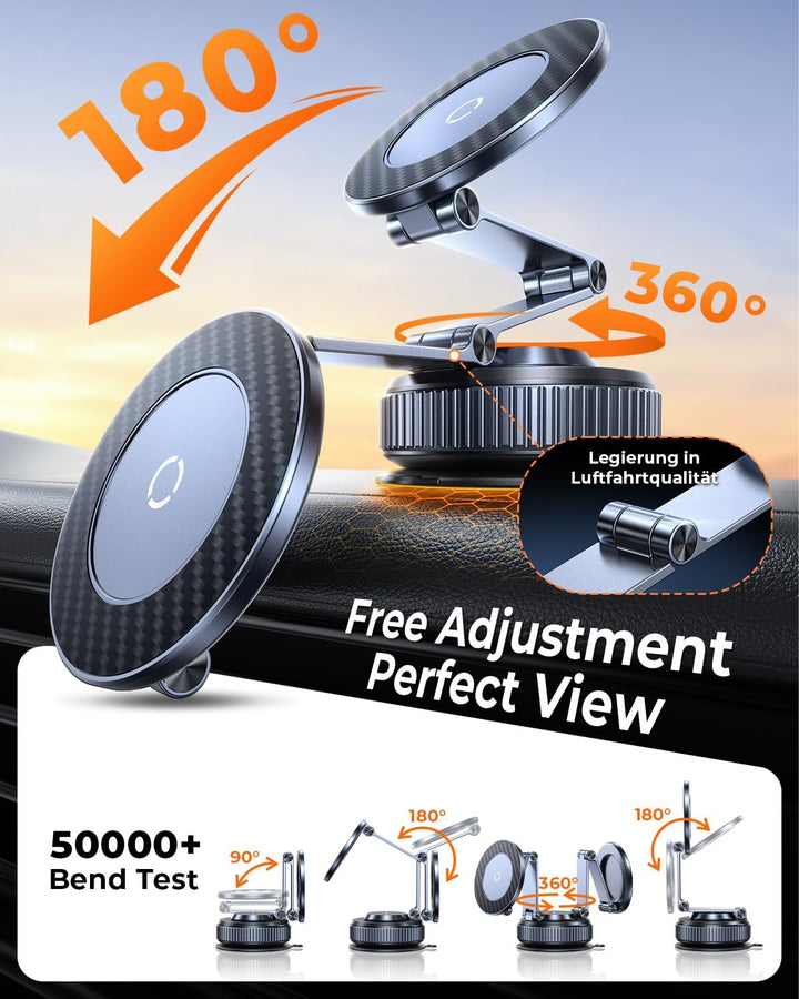Upgraded 360°Drehbare Vakuum Handyhalterung Auto Magnetische, Nano-Gel Handyhalterung für Magsafe ,