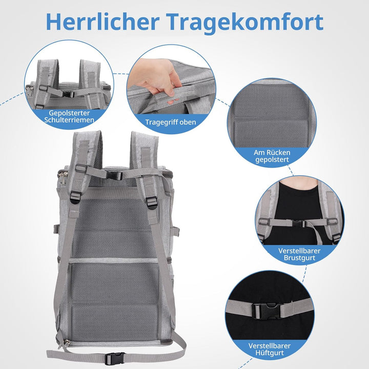 FASRIOU Katzenrucksack für 2 Katzen,Katzentransportbox für 2 Katzen,Haustier Rucksack für 2 Katzen/k