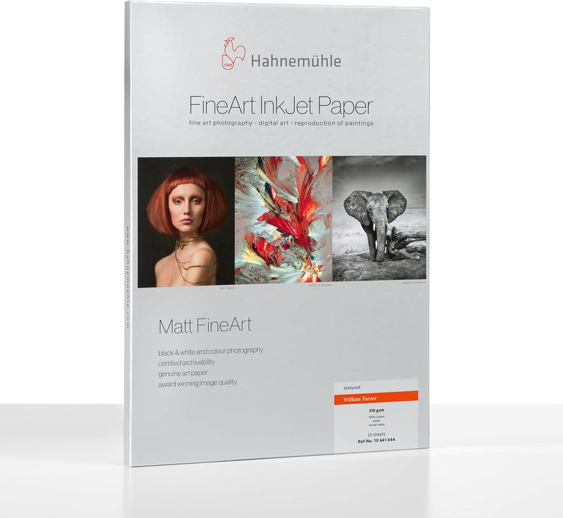 Hahnemühle 10641644 Digital FineArt William Turner Papier, 310 g/m², DIN A2, 420 x 594 mm, weiss, 42