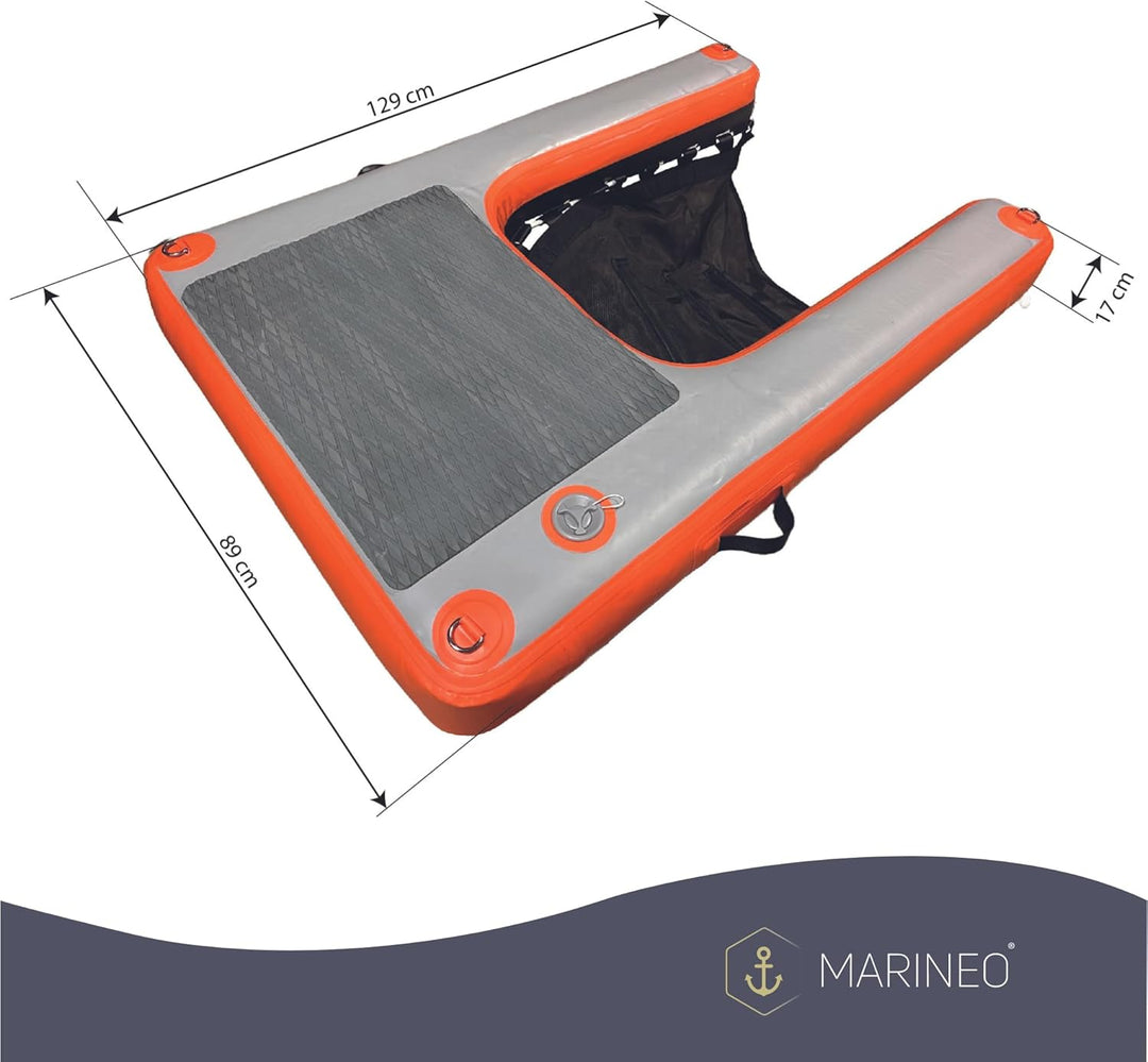 MARINEO Hundebadeleiter, Badeleiter, aufblasbare Dog Ramp Rampe für Hunde, für Boot, Pool oder Steg