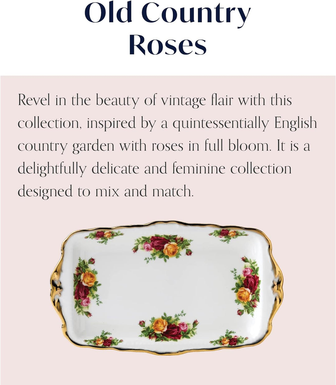 Royal Albert 15210136 Old Country Roses 11-3/4-inch Sandwich Tray Old Country Roses, Tablett für Bro
