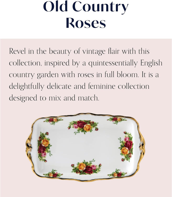 Royal Albert 15210136 Old Country Roses 11-3/4-inch Sandwich Tray Old Country Roses, Tablett für Bro
