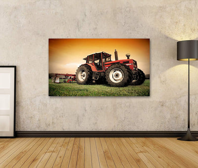 islandburner Bild auf Leinwand Alter Traktor Auf Der Wiese Bilder Wandbilder Poster Leinwand 100x57c