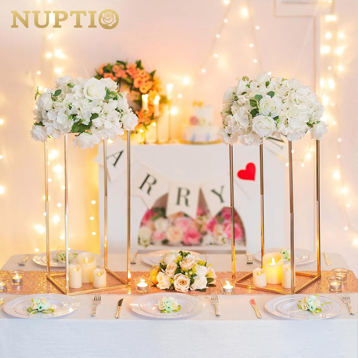 NUPTIO Blumenkugeln für Hochzeitstafeln 2 Künstliche Blumenkugeln mit 36cm Durchmesser Arrangement B