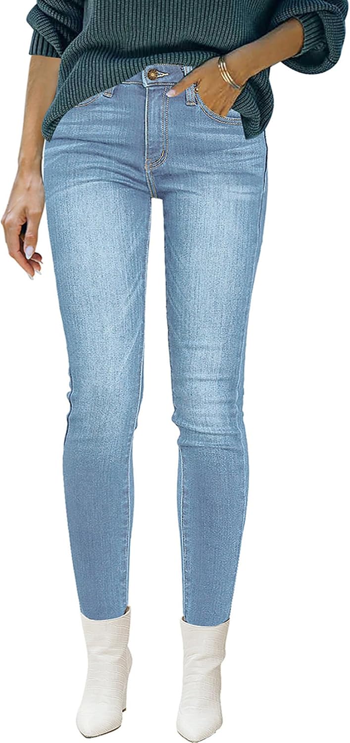 Roskiky Skinny Jeans Damen High Waist Thermo Jeans Damen Winter Gefütter Thermo Jeans Leggings Damen