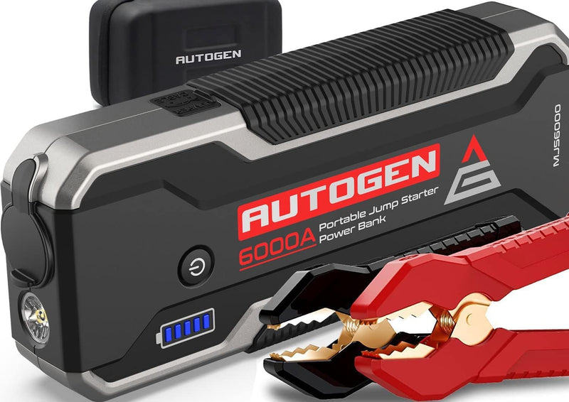 AUTOGEN 6000A Starthilfe Powerbank (10.0L + Benzin & Diesel), 27000mAh Tragbarer Starthilfegerät, 12