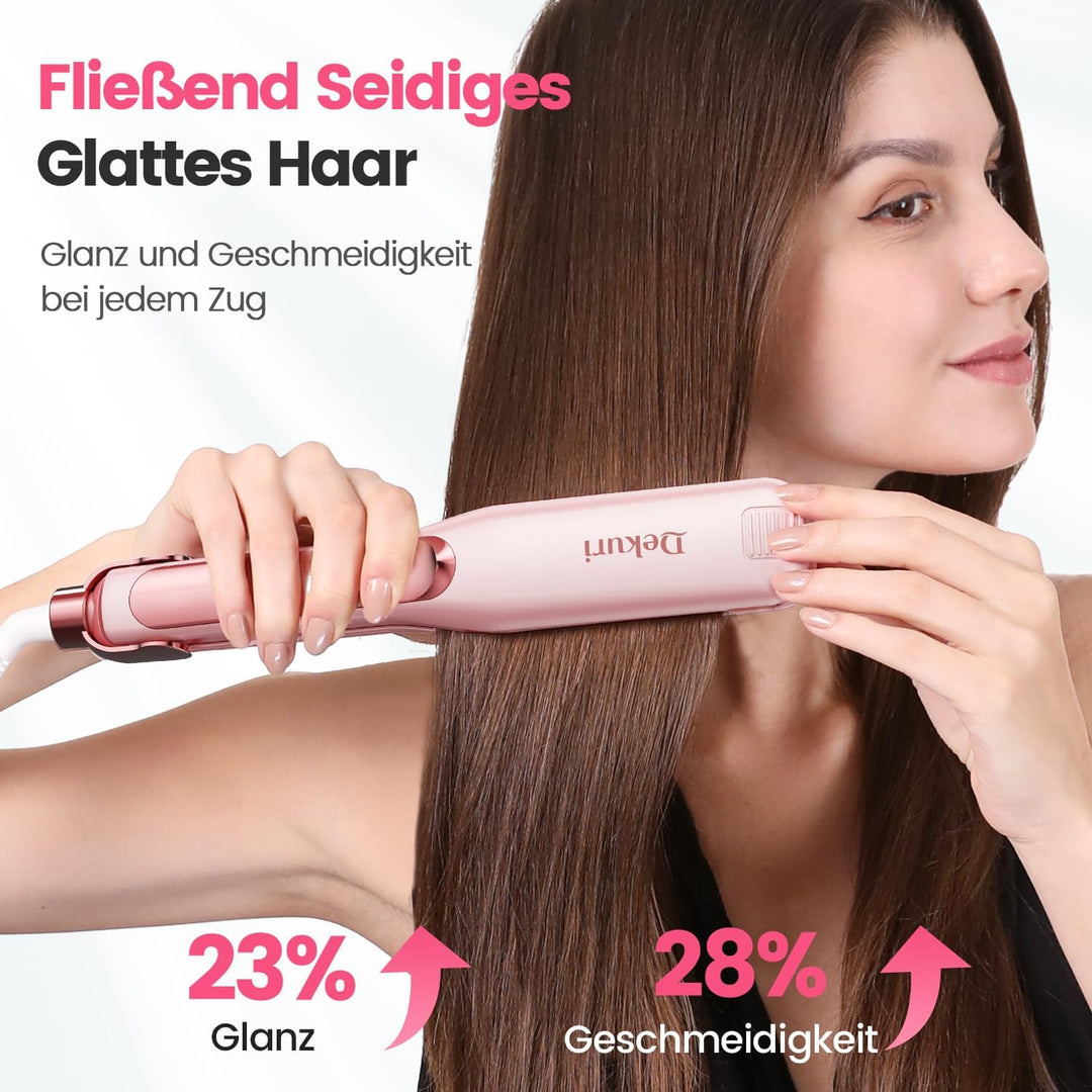 Dekuri Glätteisen, 42 mm breite Platten, wasserbasierter Keramik-Glätteisen Locken und Glätten, Haar