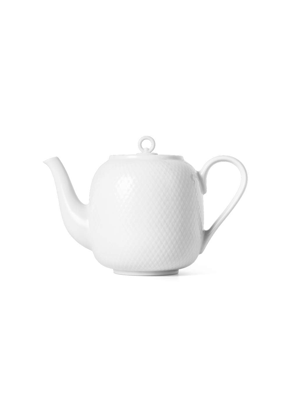 Lyngby Porcelæn Teekanne 1,9 l Rhombe klassisches Design Zeitlos, Weiss