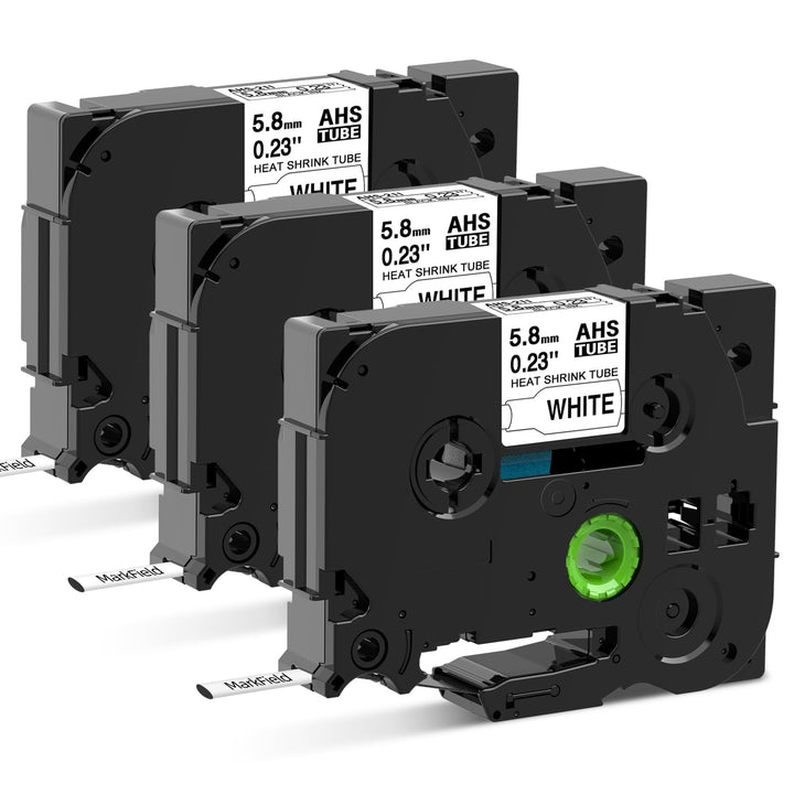 MarkField Kompatible Schriftband Schrumpfschlauch HSe-211 HSe211 5.8mm Bänder Schwarz auf Weiss Komp