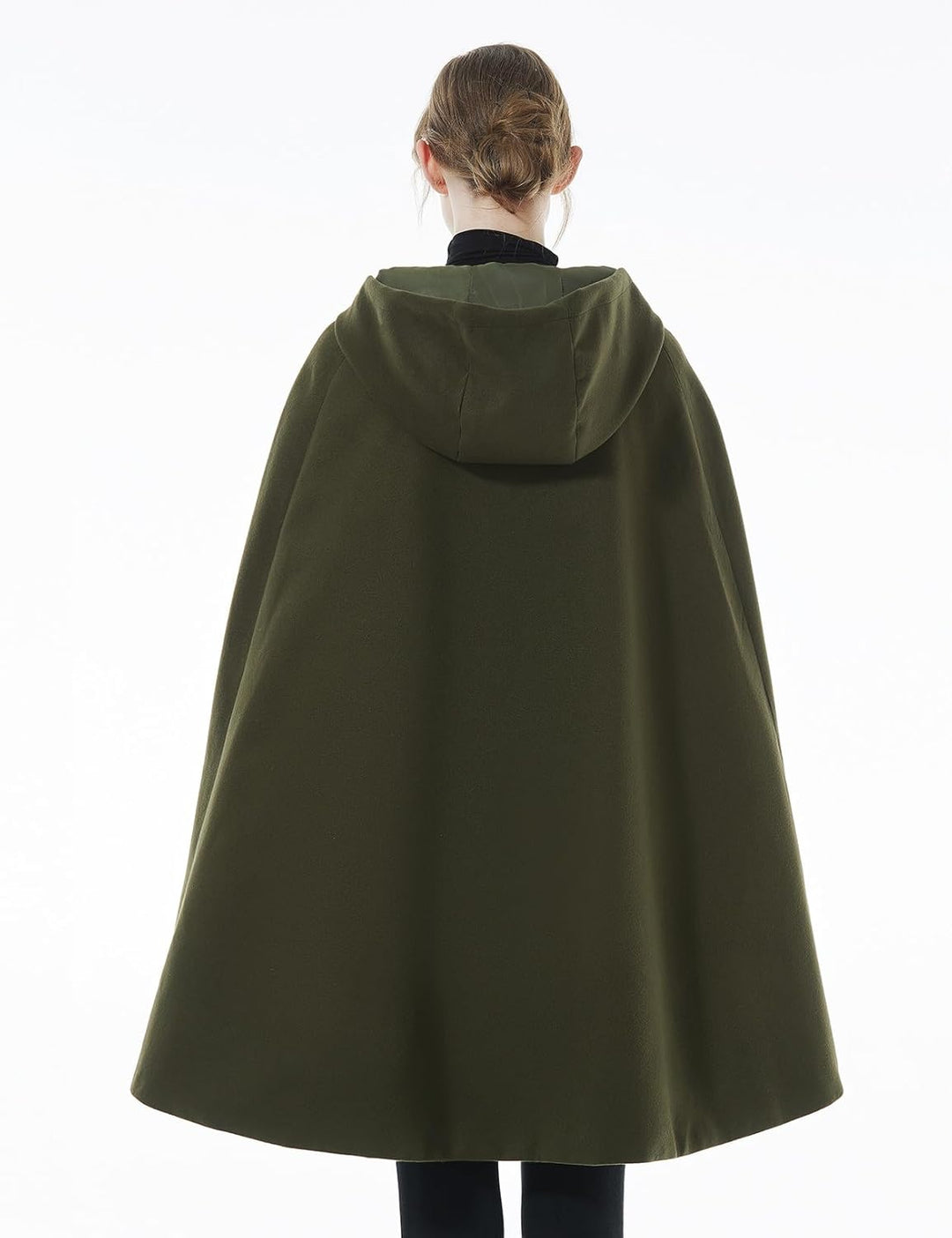 BEAUTELICATE Umhang mit Kapuze Mantel Wollmischung Damen Poncho Cape Lose Trenchcoat Outwear Hochzei