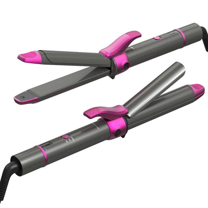 Lescolton glätteisen und lockenstab 2 in 1 Flacher Lockenstab für Frauen Schnelles Styling, Verbrühs