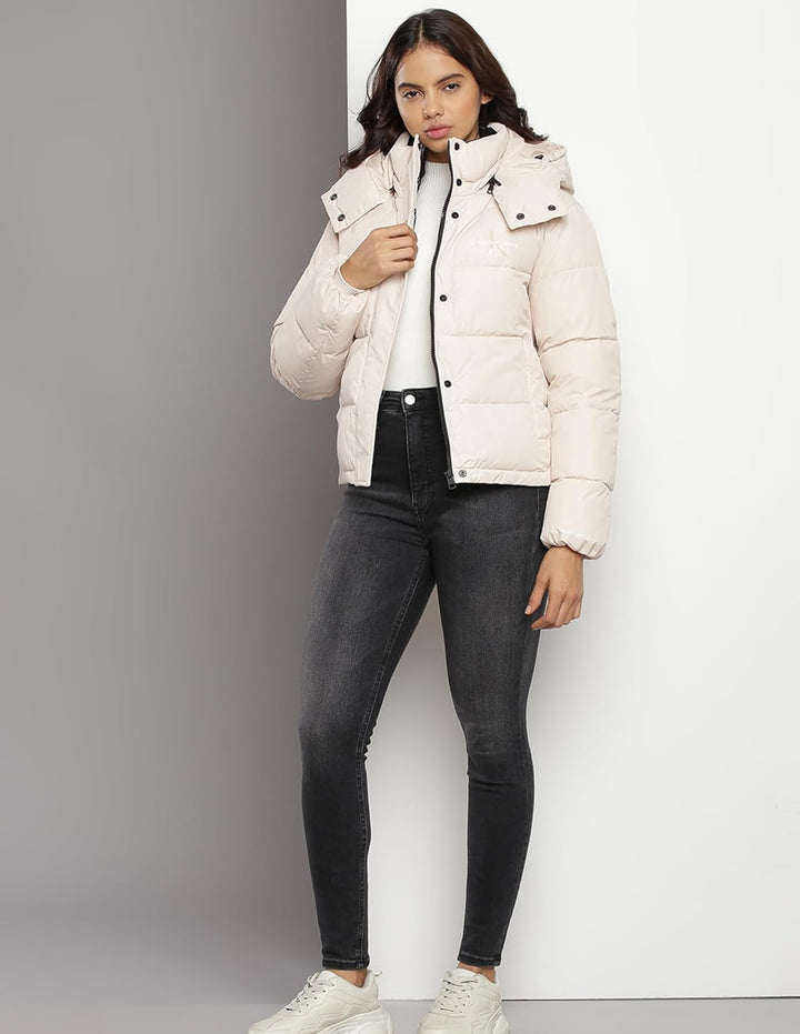 Calvin Klein Damen Monologo Non Down Short Puffer J20j221377 Gewebte Jacken (1er Pack) XL Beige (Put