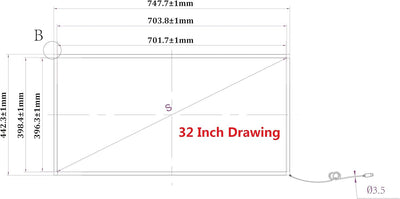 Deyowo 32 Zoll Infrarot-Touchscreen-Rahmen, IR-Touchscreen-Overlay, Touchscreen-Panel, kostenloser T