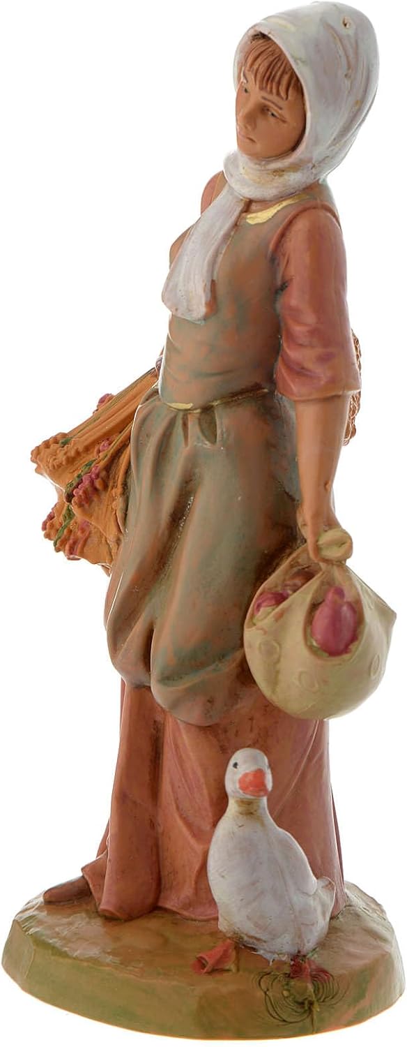 Holyart handcolorierte Krippenfigur Hirtenmädchen 12 cm Fontanini
